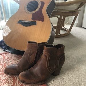 Brown Leather Clarks Ankle Boots